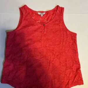Elegant Red Lace Tank Top